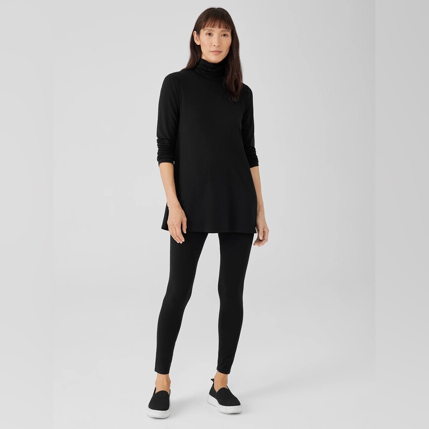 Eileen Fisher Fine Jersey Scrunch Neck Top